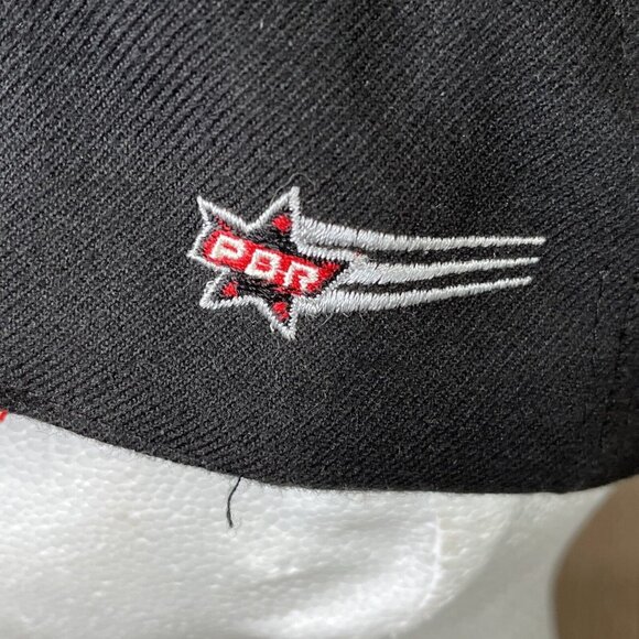 PBR Black/Red Baseball Hat Cap Pro Bull Riding Hook/Loop Adjustable - Picture 9 of 13